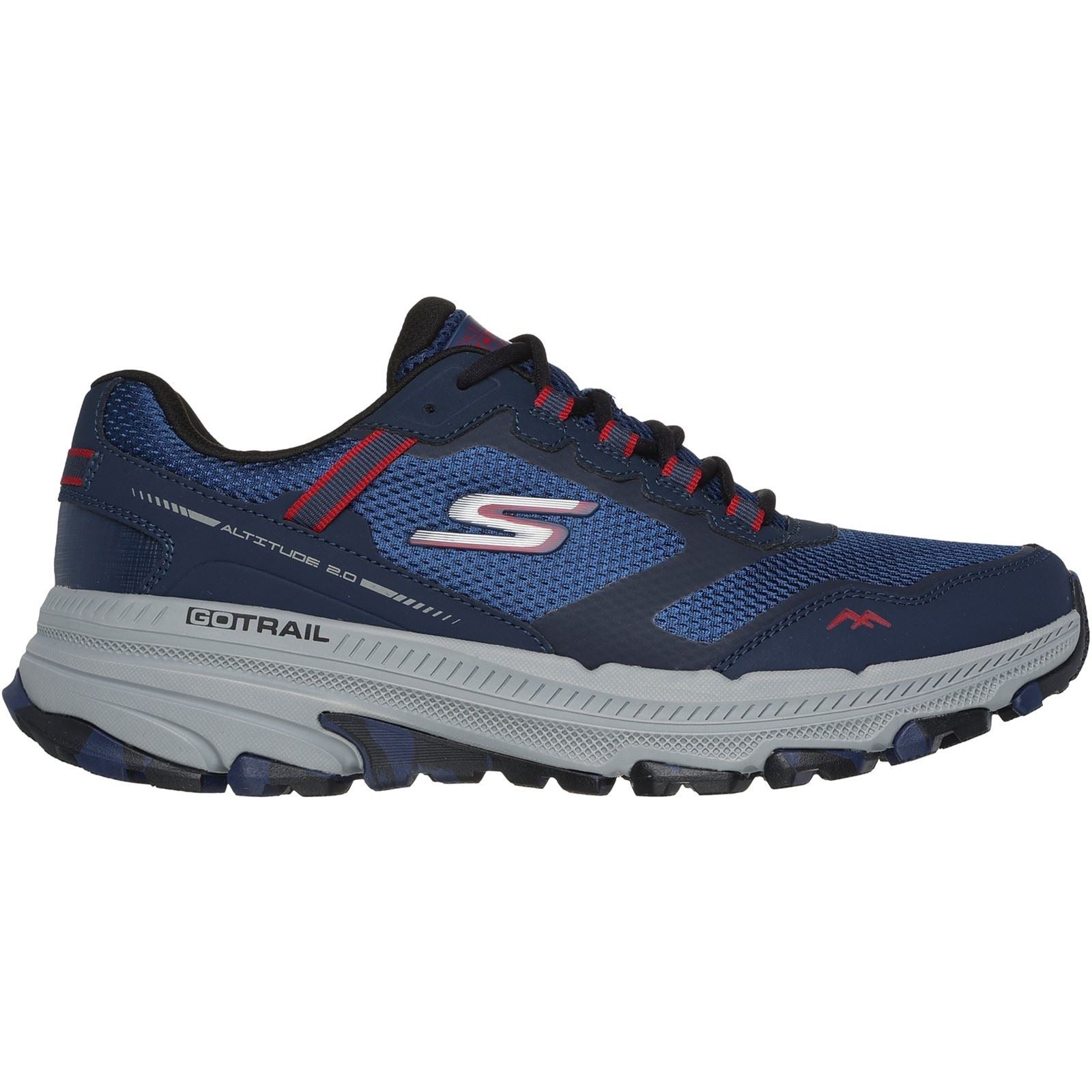 Skechers Performance GO RUN Trail Altitude 2.0 Marble Rock 3 Chaussures De Sport En Cuir Pour Homme, Bleu Marine/rouge
