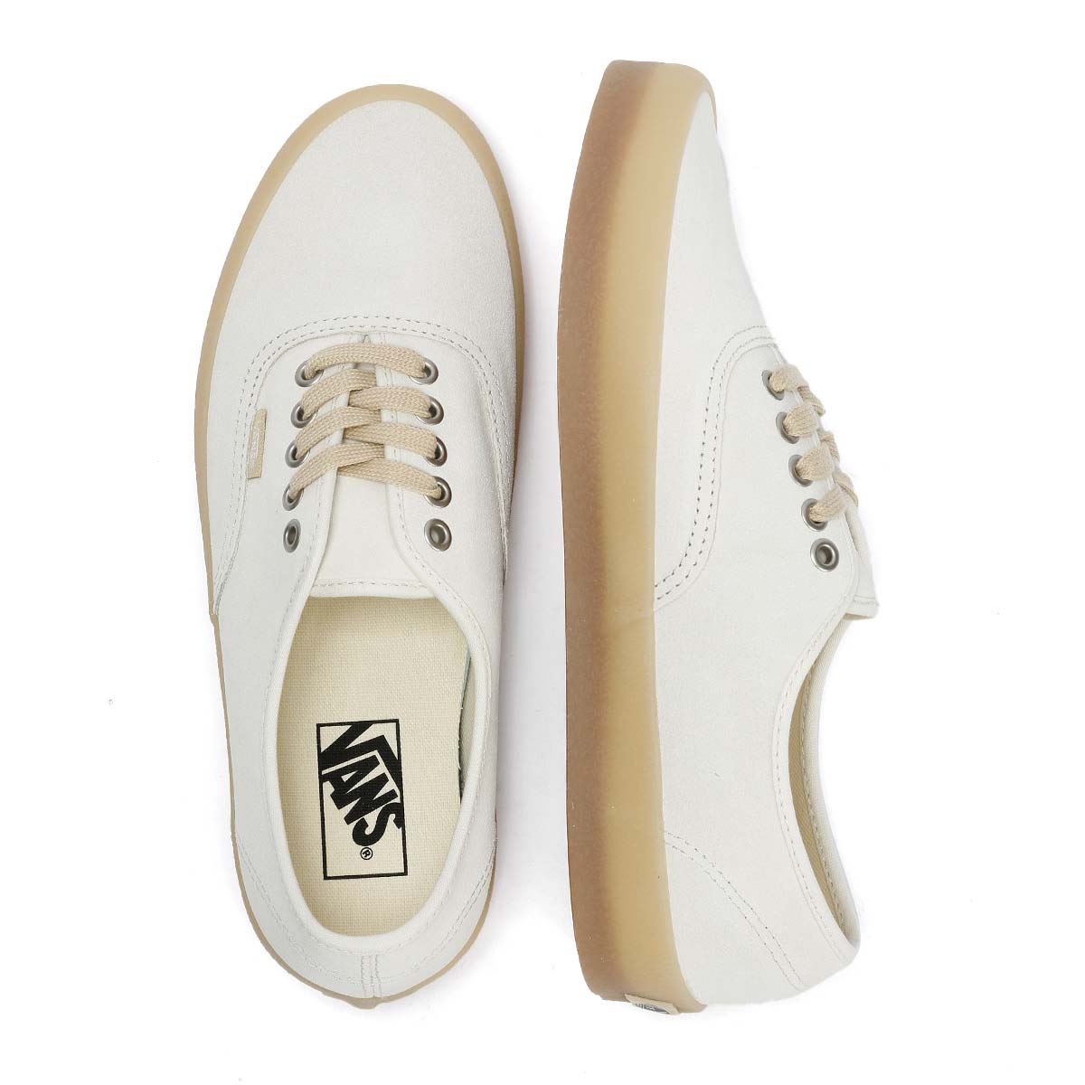 Vans Authentic Crepe Baskets Blanches En Cuir Pour Hommes