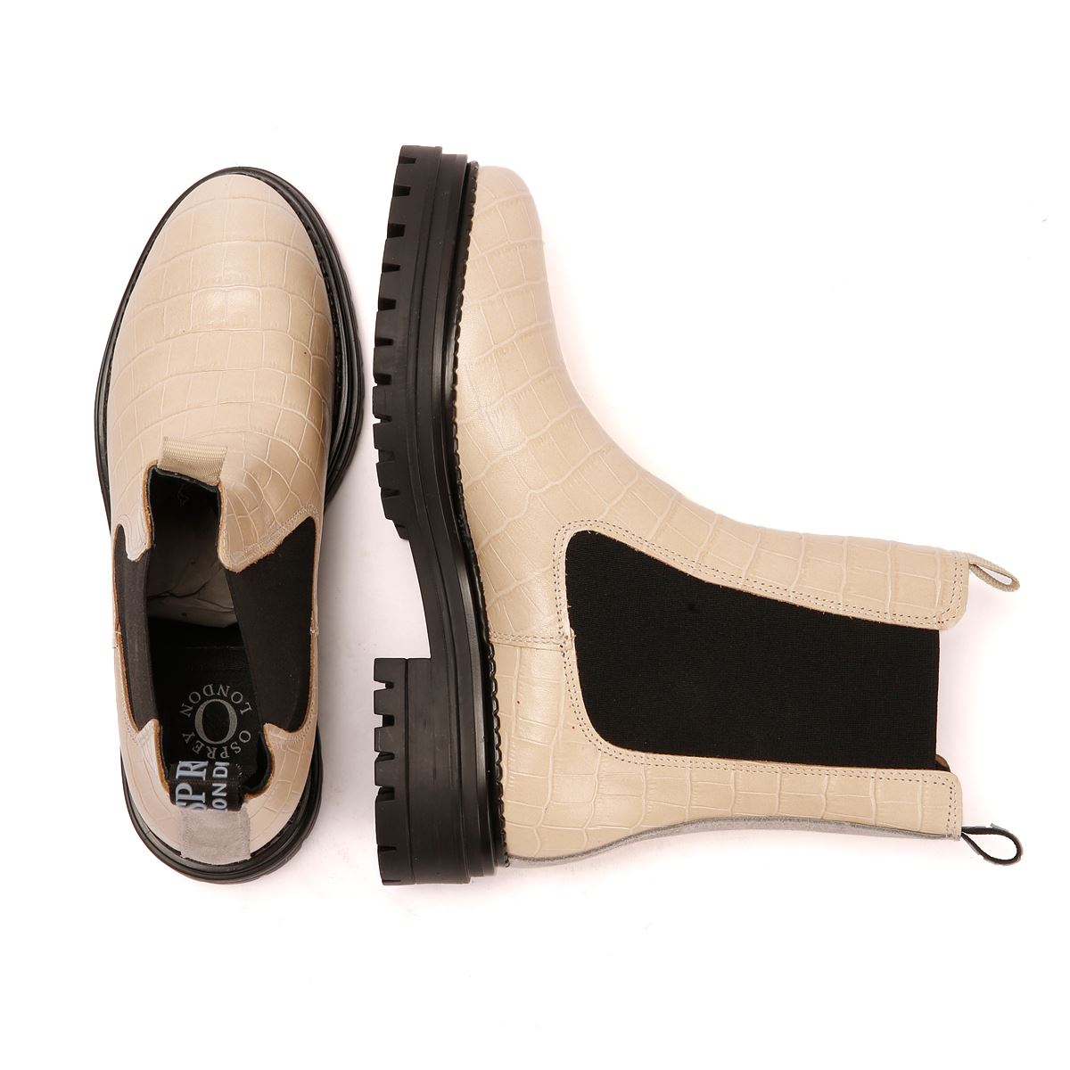 Osprey London The Huckleberry Bottes Blanches En Cuir Pour Femmes