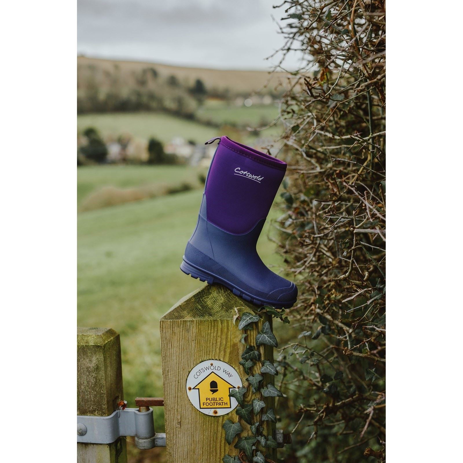 Cotswold Hilly Neoprene Tpr+neoprene Bottes En Caoutchouc Unisexe Pour Enfants En Violet