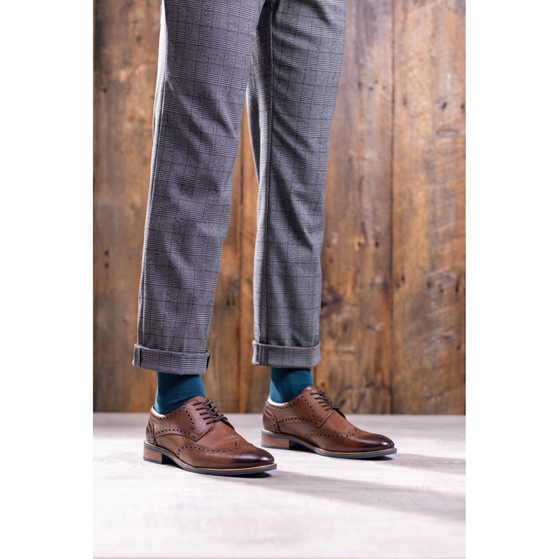 Hush Puppies Dustin Brogue Chaussures De Ville En Cuir Pour Homme De Couleur Chocolat