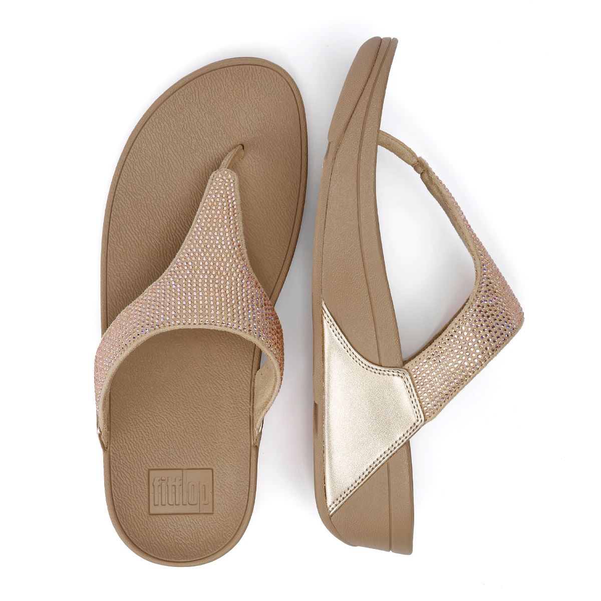 FitFlop Lulu Crystal Sandales Beige Pour Femmes