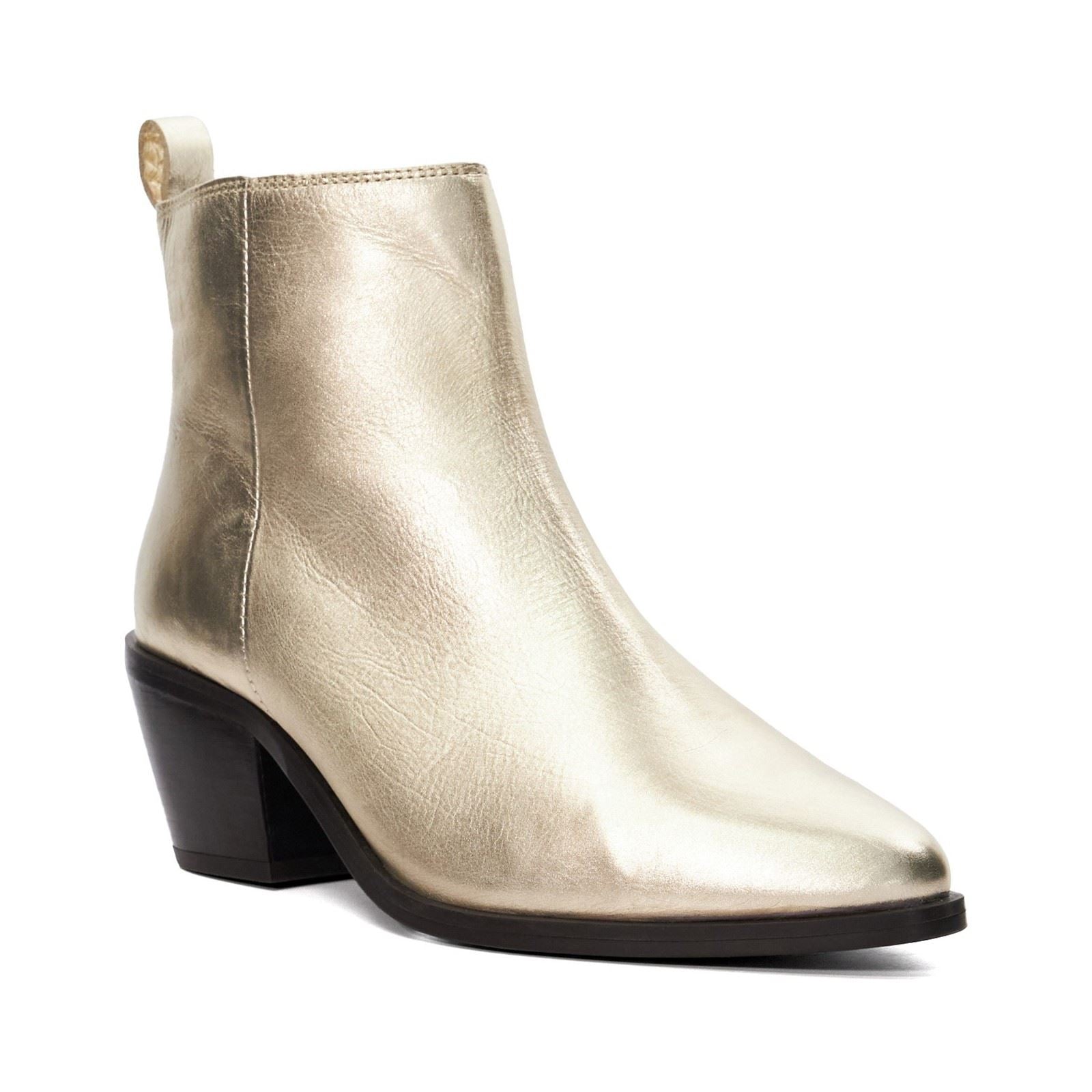 Dune Papz Bottes En Cuir Dorées Pour Femmes