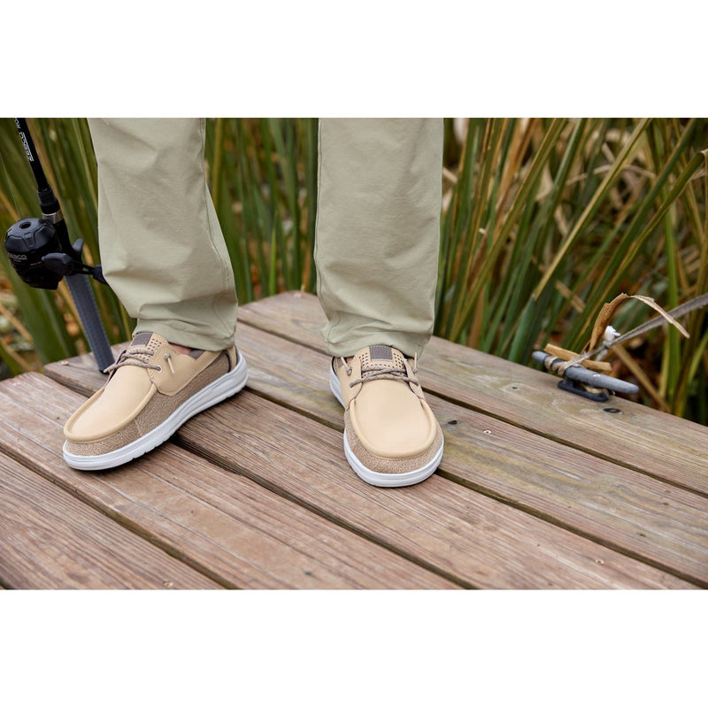 HEYDUDE Welsh Grip Classic Mesh Mocassins Bateau Marron En Mélange De Coton Pour Hommes