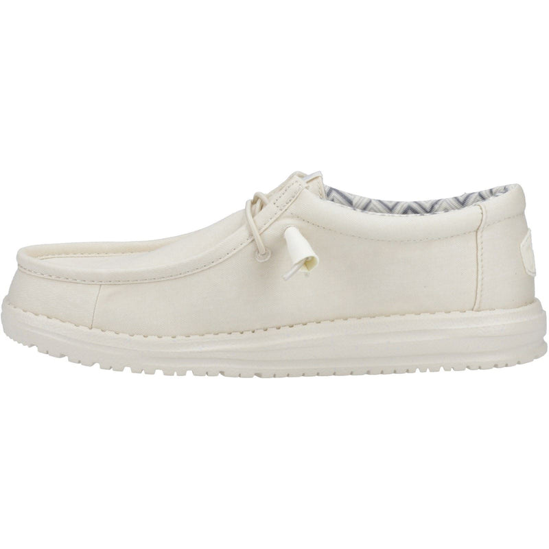 HEYDUDE Wally Canvas Chaussures Bateau Blanches En Coton 100% Pour Hommes