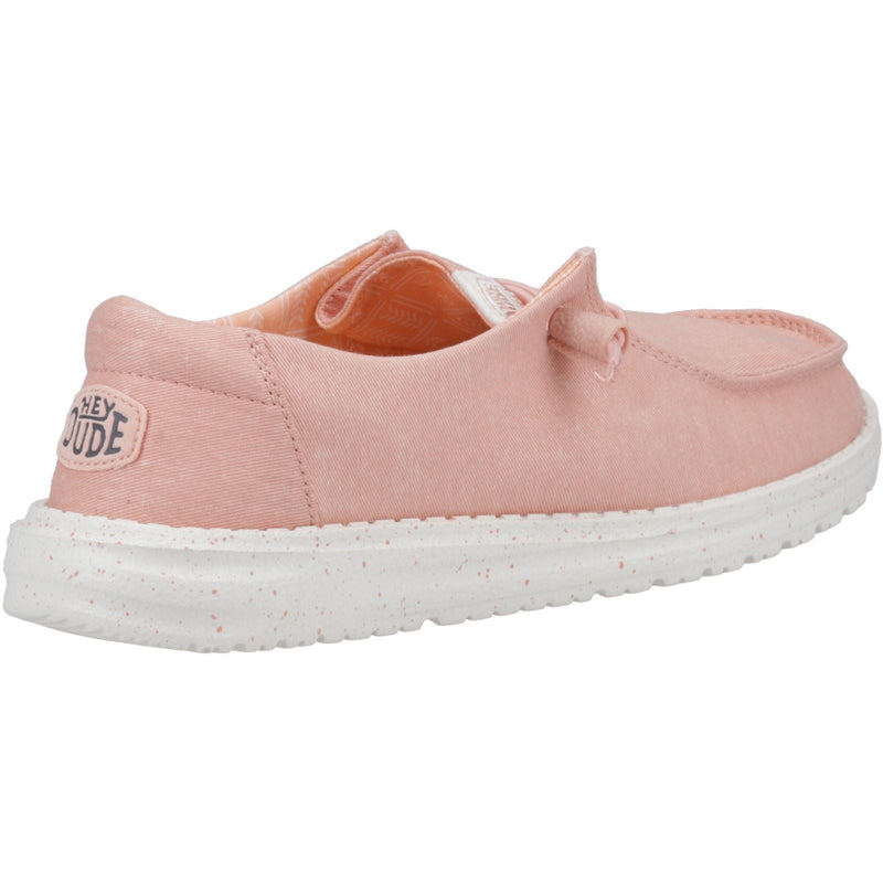 HEYDUDE Wendy Canvas Mocassins Roses En Coton 100% Pour Femmes