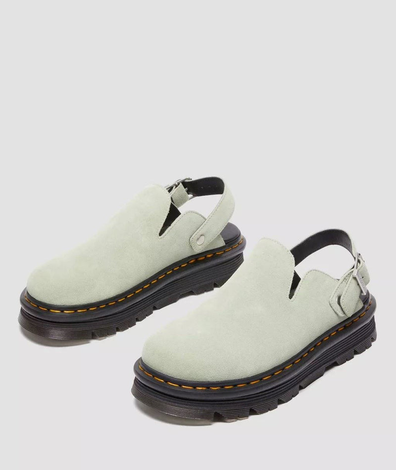 Dr. Martens Zebzag EH Sabots Verts En Suède