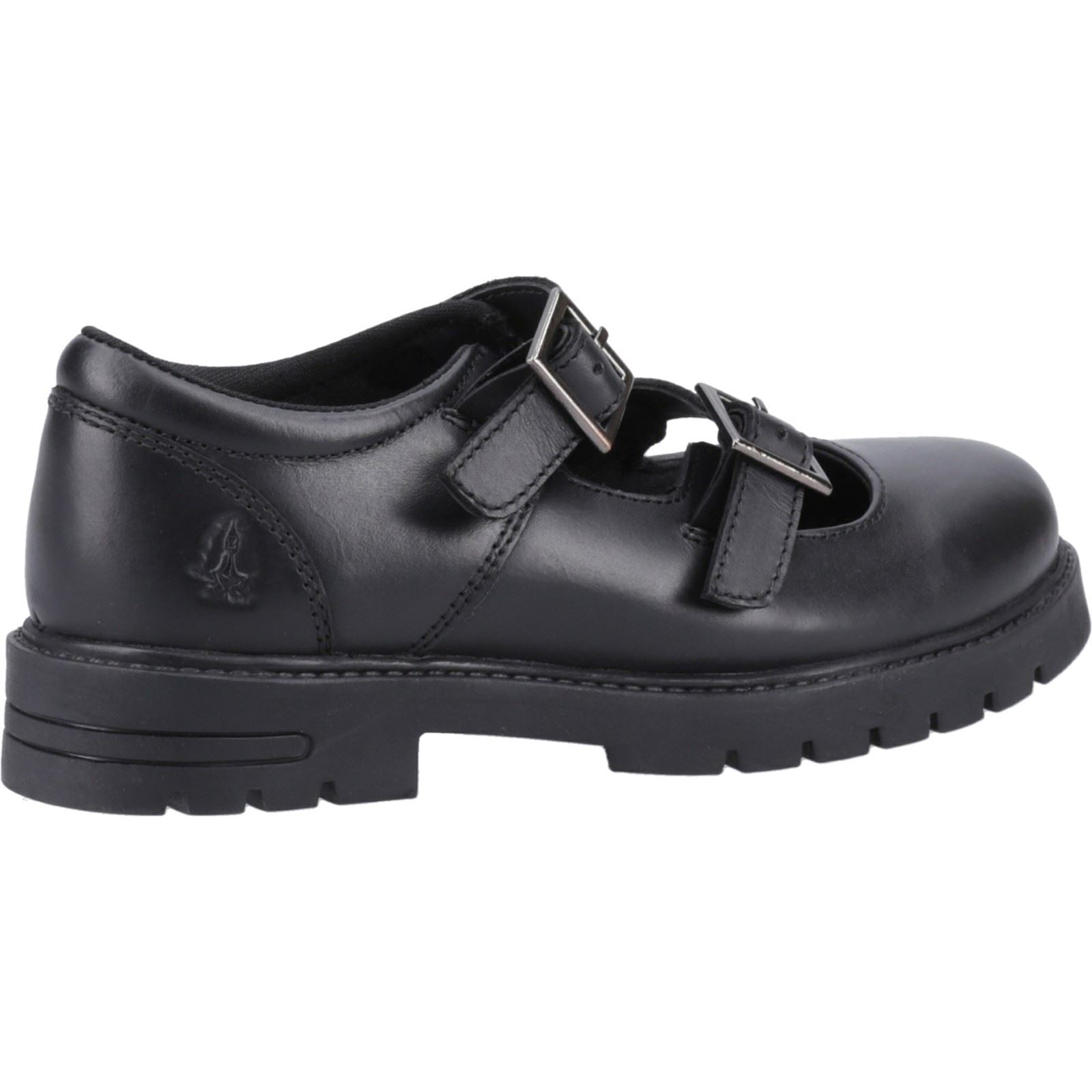 Hush Puppies Ella Junior Chaussures Noires Pour Filles En Cuir