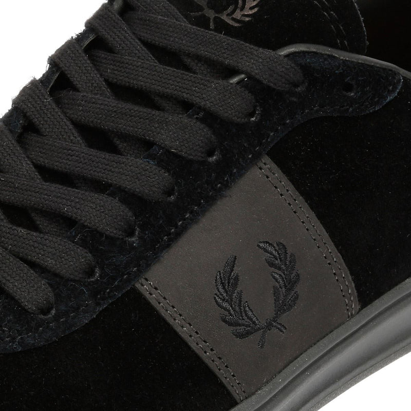 Fred Perry Suede Baskets Pour Hommes En Daim Noir
