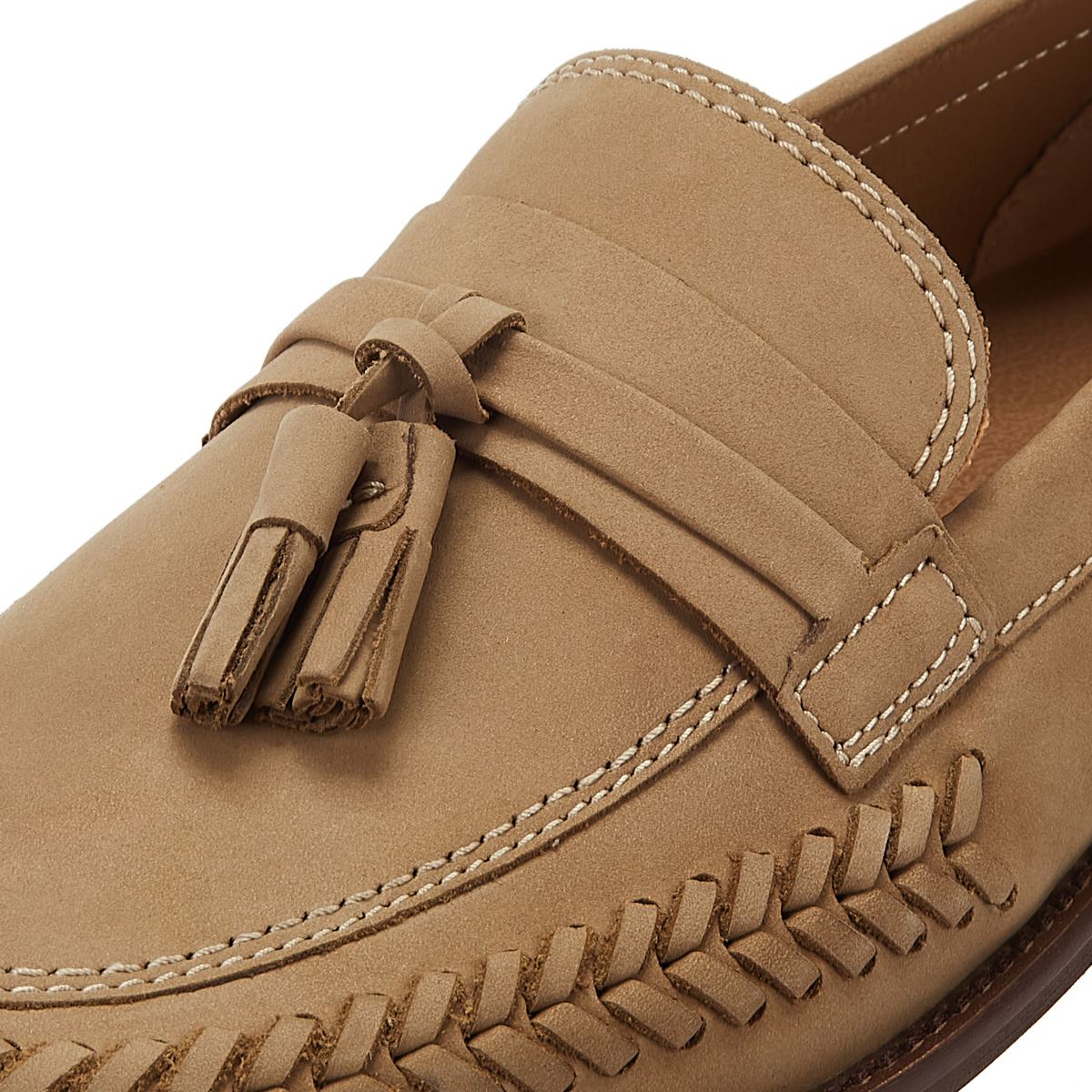 H By Hudson Haldon Mocassins En Daim Taupe Pour Hommes Taupe Décontracté