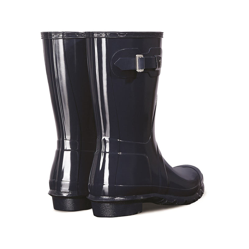 Hunter Original Short Gloss Bottes En Caoutchouc Bleu Marine Pour Femme