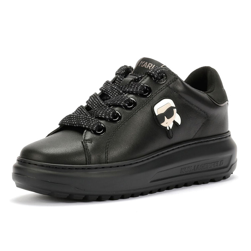 Karl Lagerfeld Kapri Lug Karl NFT Lo Lace Baskets Noires En Cuir Pour Femmes