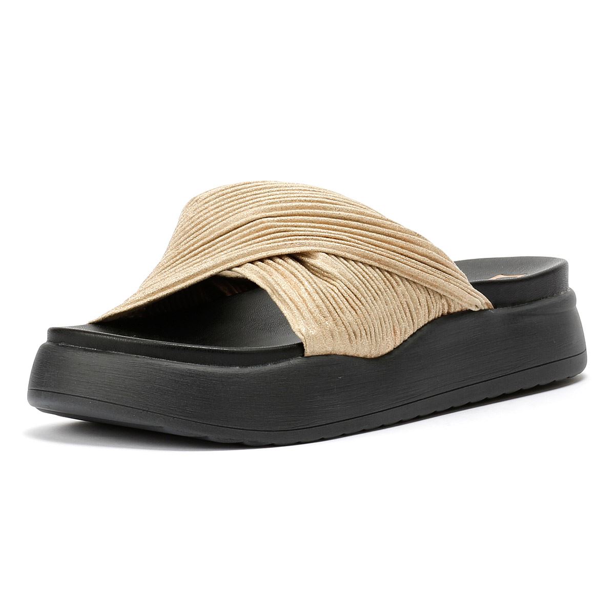 Desert Fleur Gabbro Sandales Pour Femmes En Satin Doré