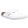 Birkenstock Boston Sabots Blancs En Cuir Pour Hommes