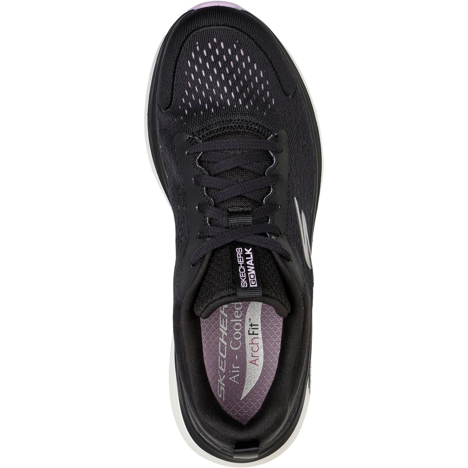Skechers Go Walk Workout Walker Outpace Baskets En Synthétique Pour Femmes, Noir/Lavande