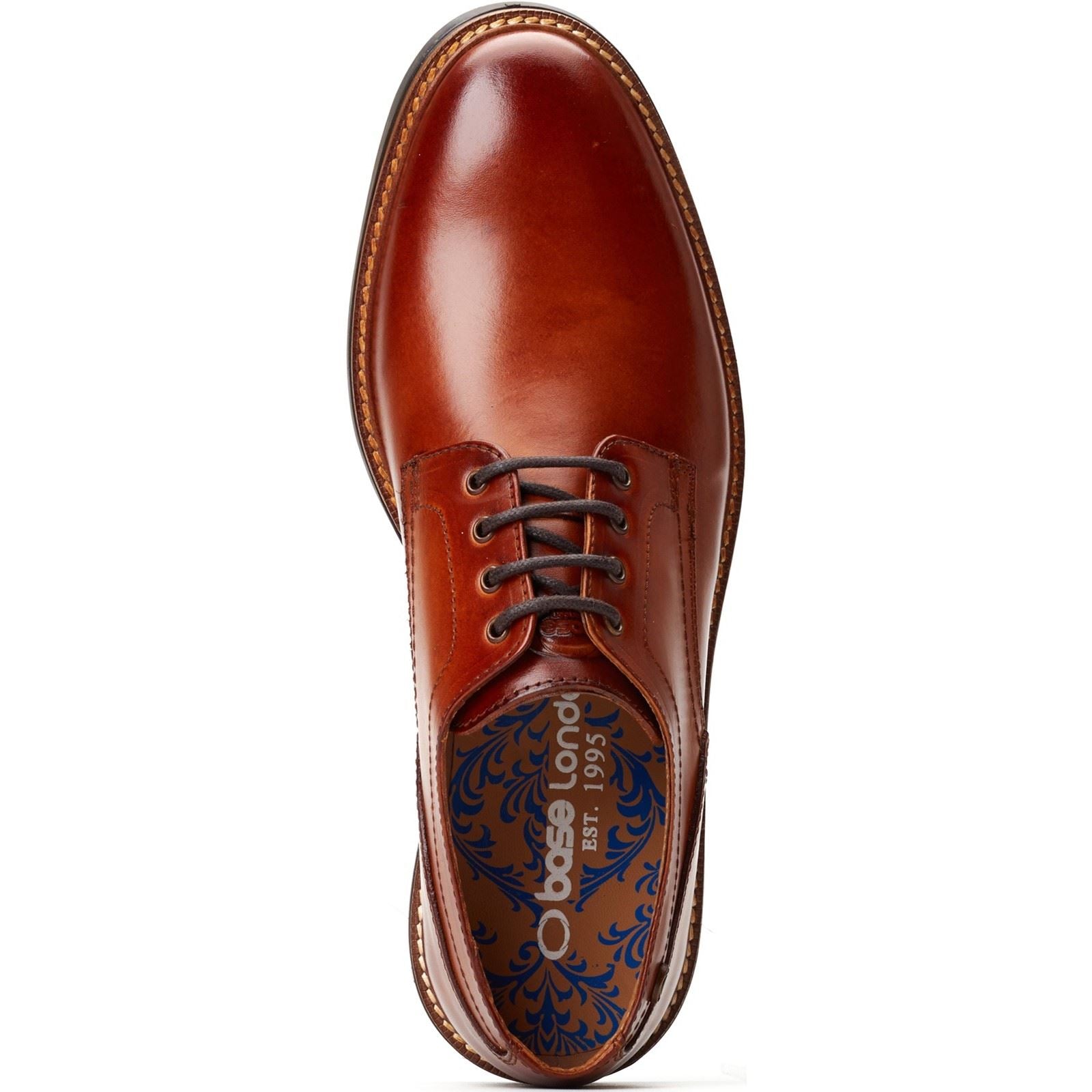 Base London Durham Chaussures En Cuir Pour Hommes En Tan Brûlé À Lacets