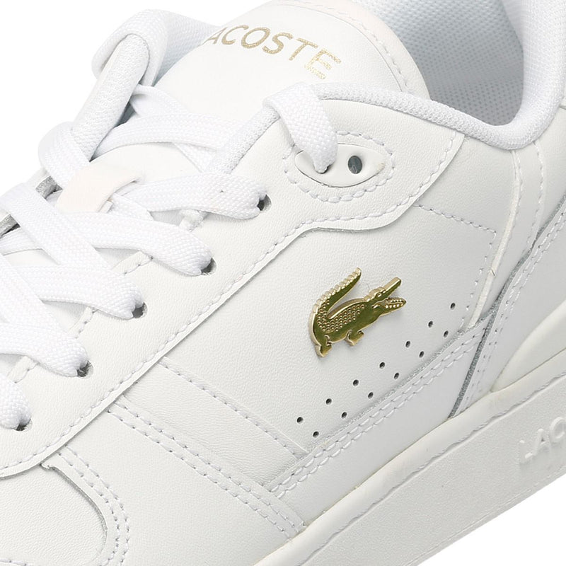 Lacoste T-Clip Baskets Blanches En Cuir Pour Femmes