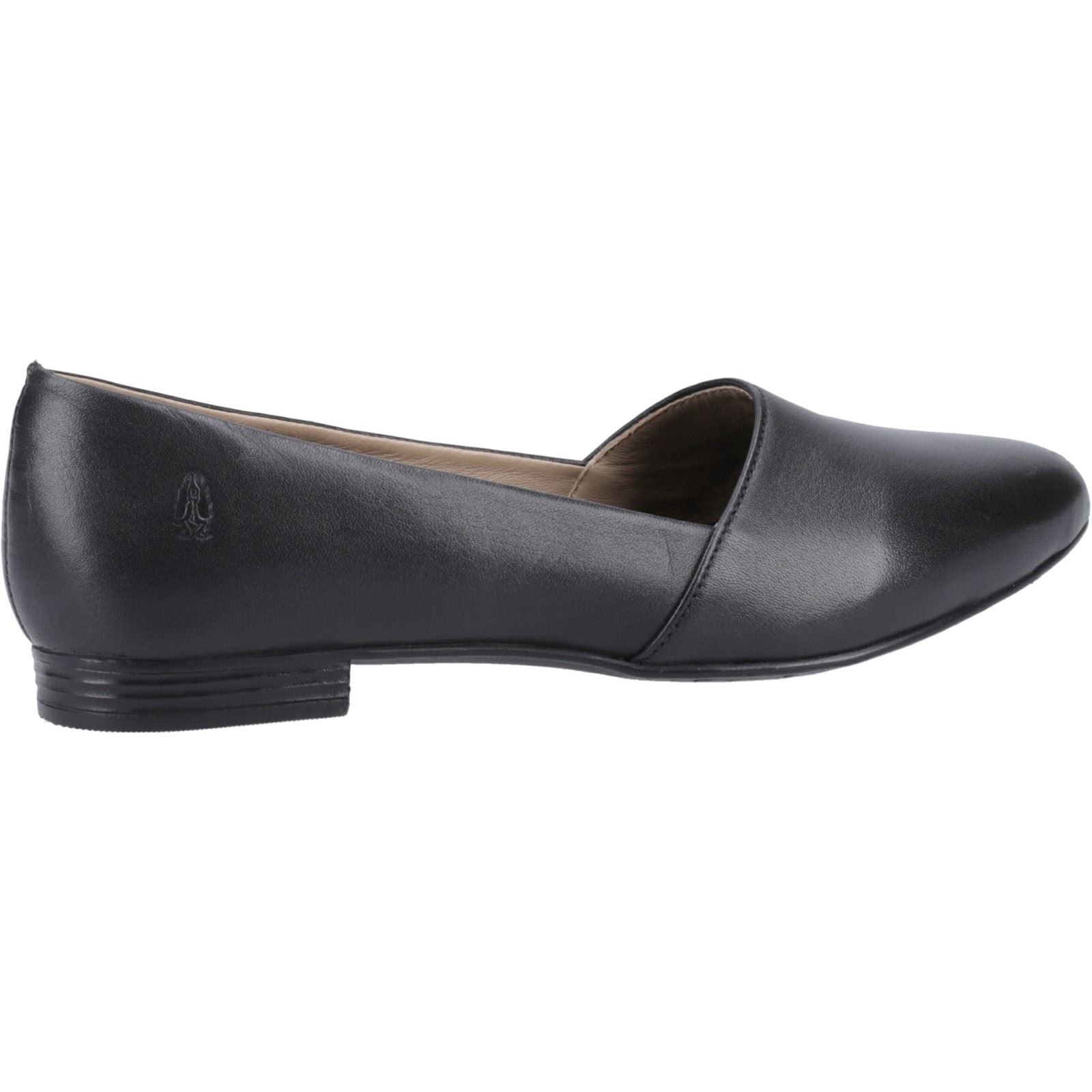 Hush Puppies Lola Senior Chaussures Plates De Ballet Noires Pour Filles En Cuir