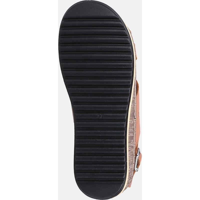 Hush Puppies Elena Sandales Compensées En Cuir Pour Femme, Couleur Beige