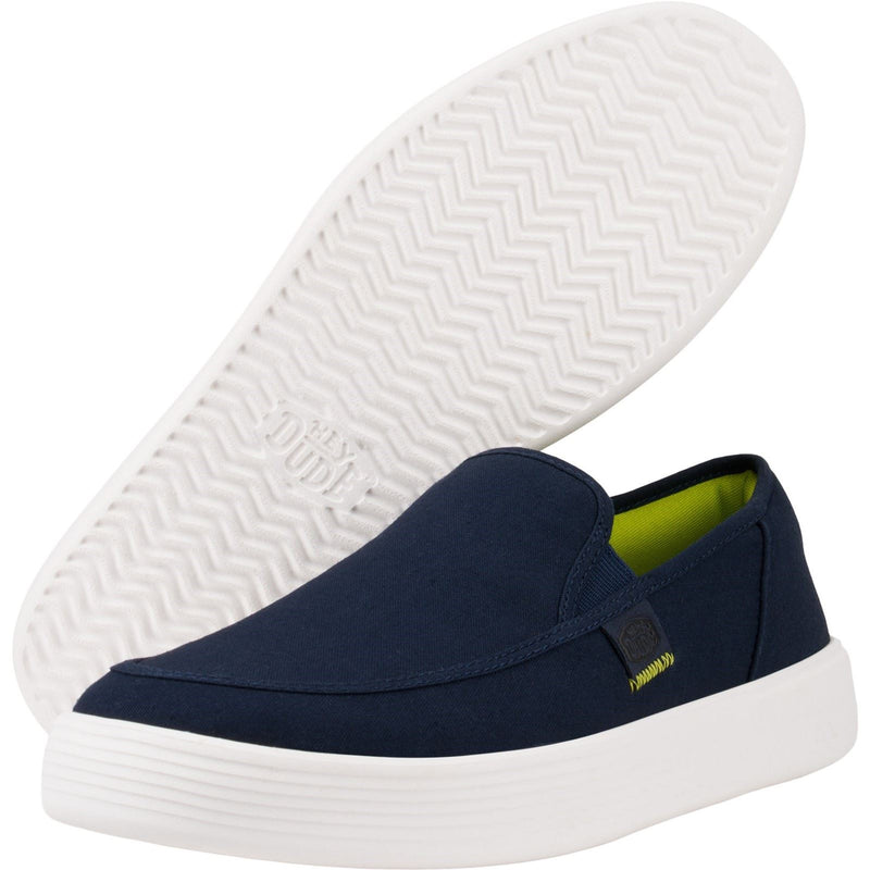 HEYDUDE Sunapee Canvas Mocassins Homme En Coton 100% Bleu Marine/Blanc