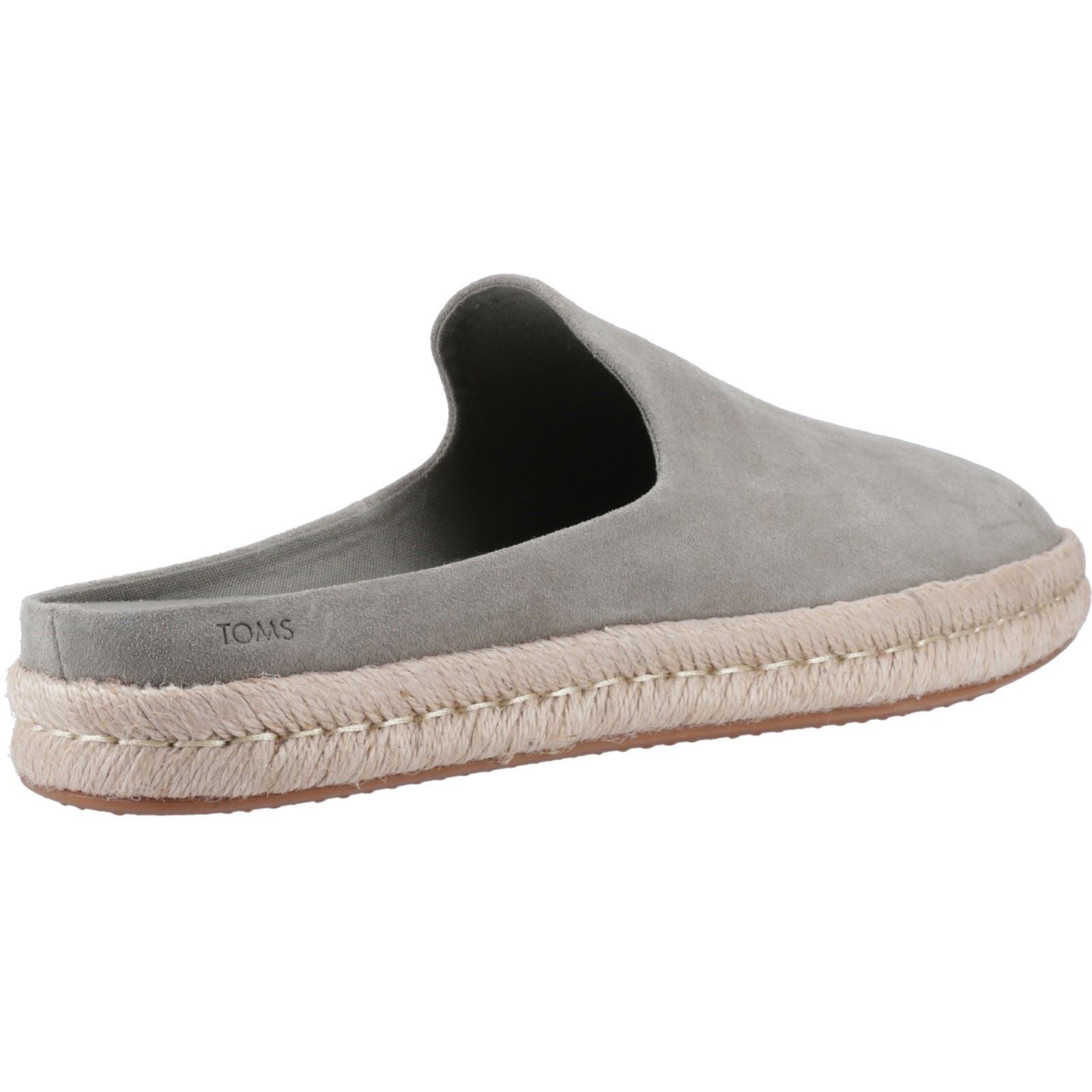 TOMS Santiago Mule Chaussons Gris En Cuir Pour Homme Au Vétiver