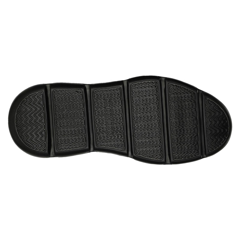 Skechers Garza Gervin Chaussures En Cuir Noir À Lacets Pour Hommes