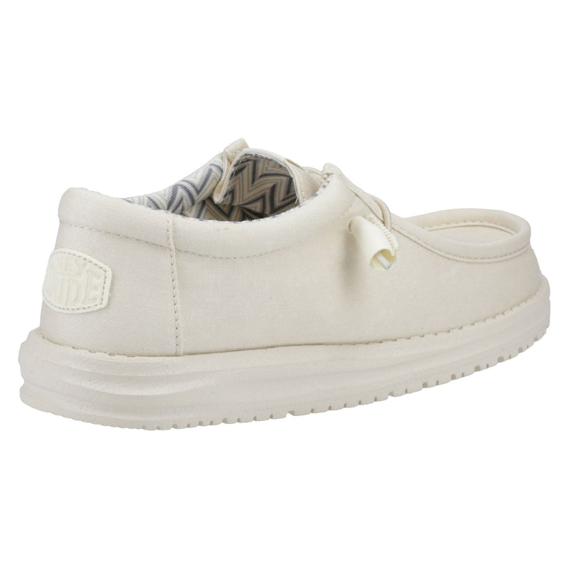 HEYDUDE Wally Canvas Chaussures Bateau Blanches En Coton 100% Pour Hommes