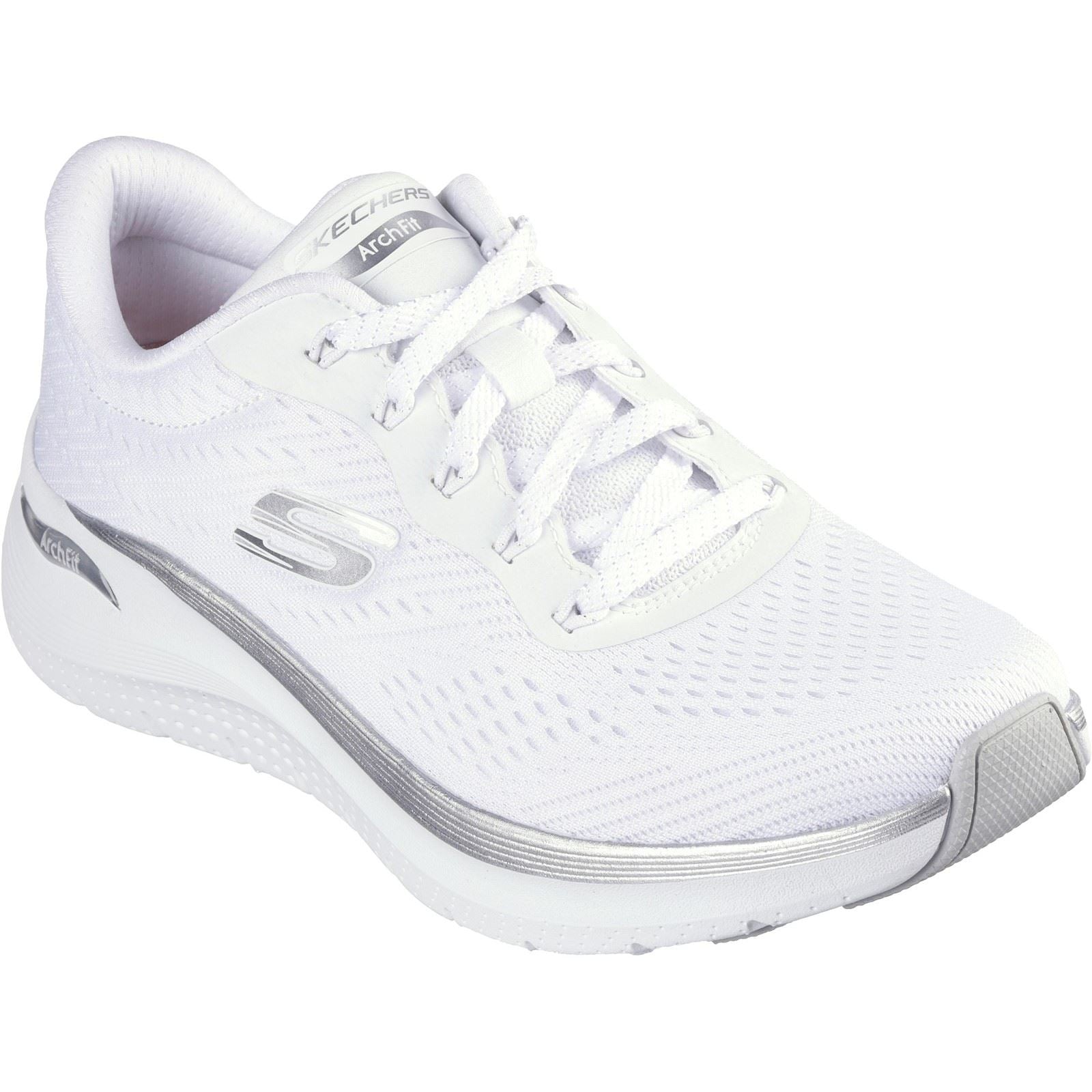 Skechers Arch Fit 2.0 Glow The Distance Chaussures De Sport Blanc/Argent Pour Femme