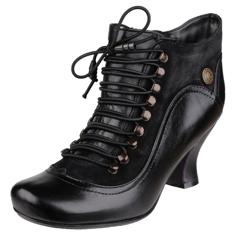 Hush Puppies Vivianna Bottes Noires En Cuir Pour Femmes