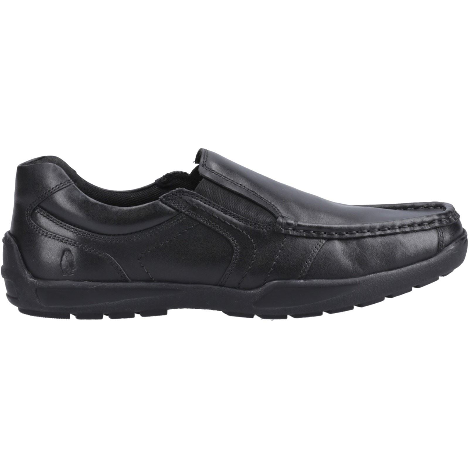 Hush Puppies Morgan Chaussures Noires Pour Garçons En Cuir