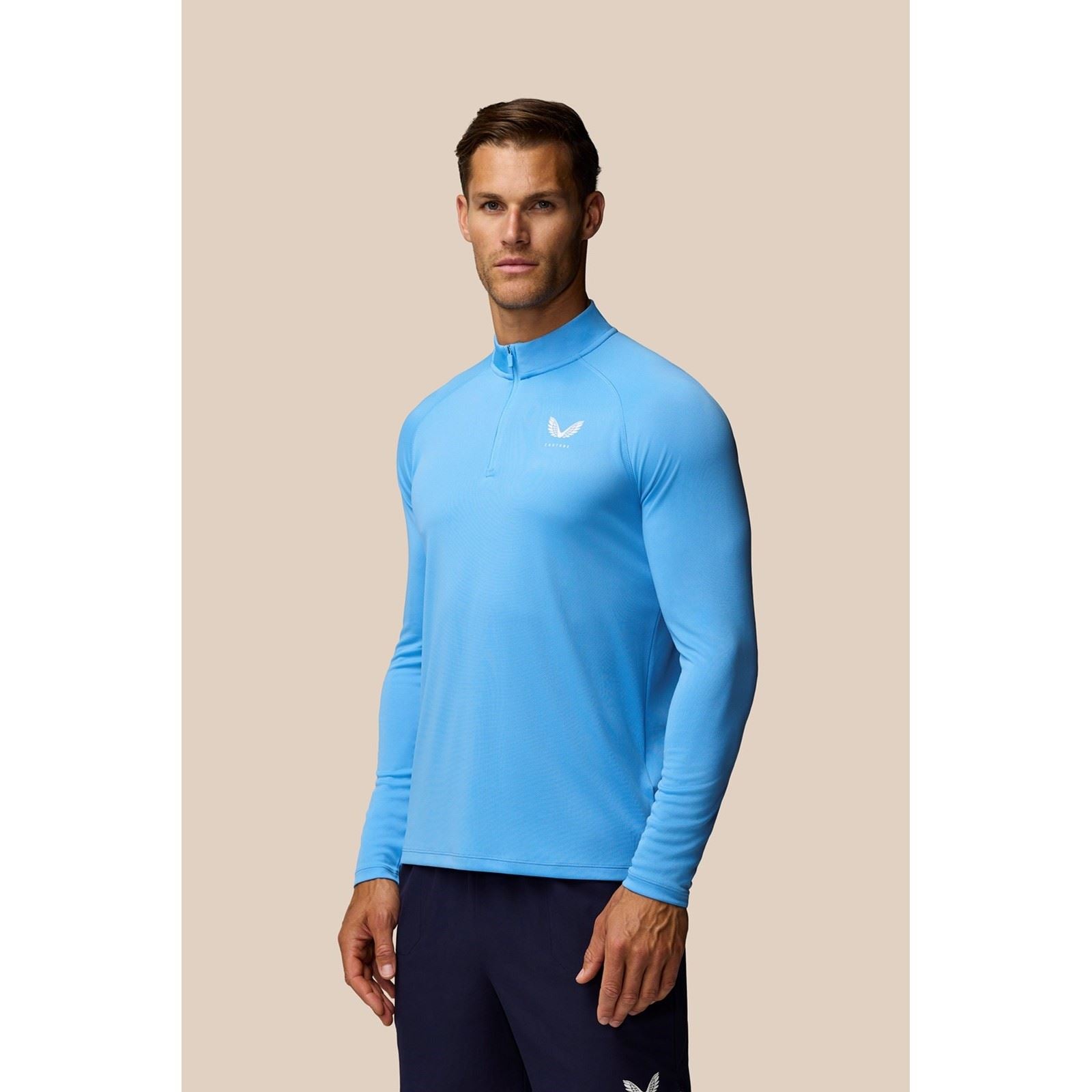Castore Adapt Training 1/4 Zip Top T-Shirts De Sport Actifs Pour Hommes En Polyester Vert