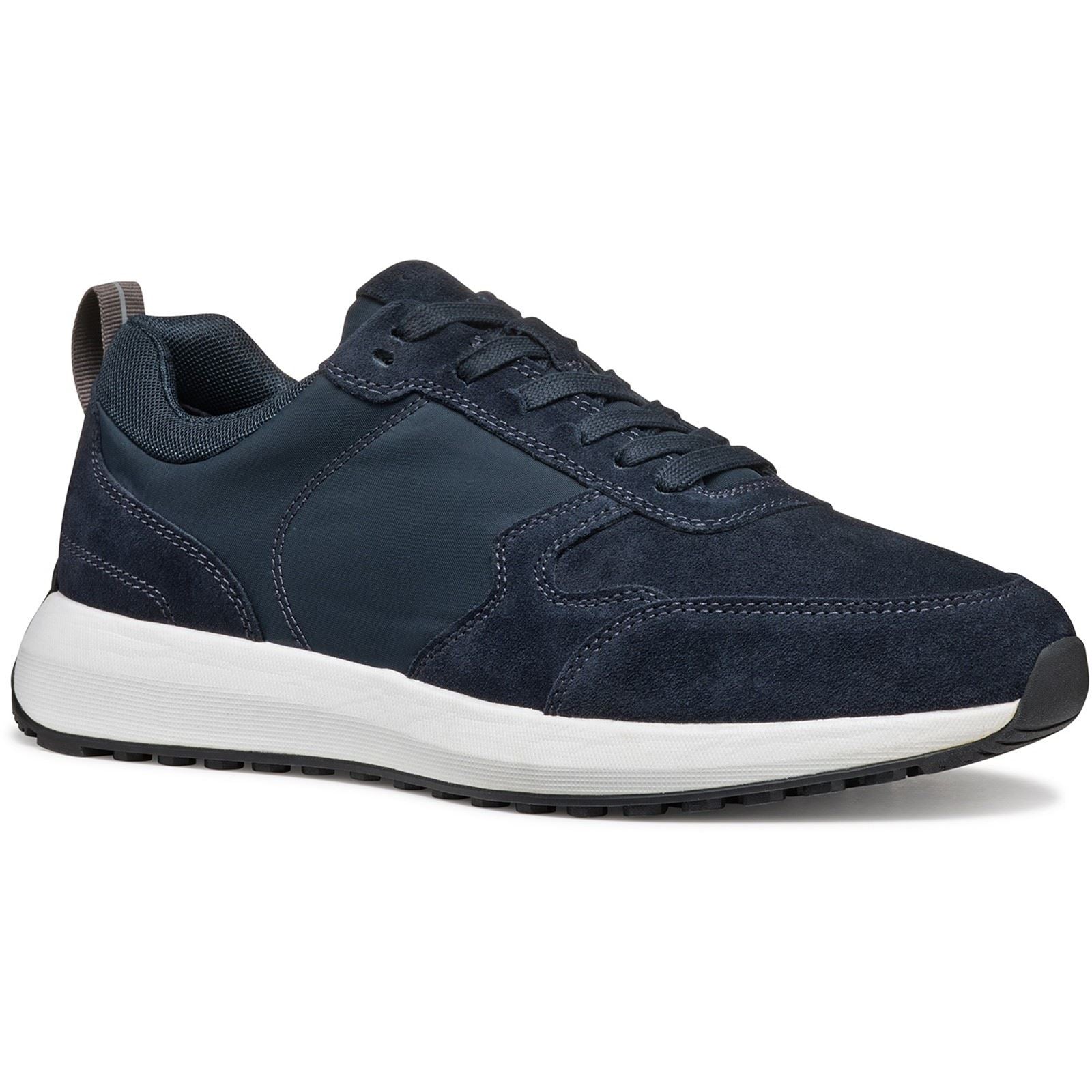 Geox U VOLPIANO Chaussures De Sport Pour Homme En Cuir Bleu Marine