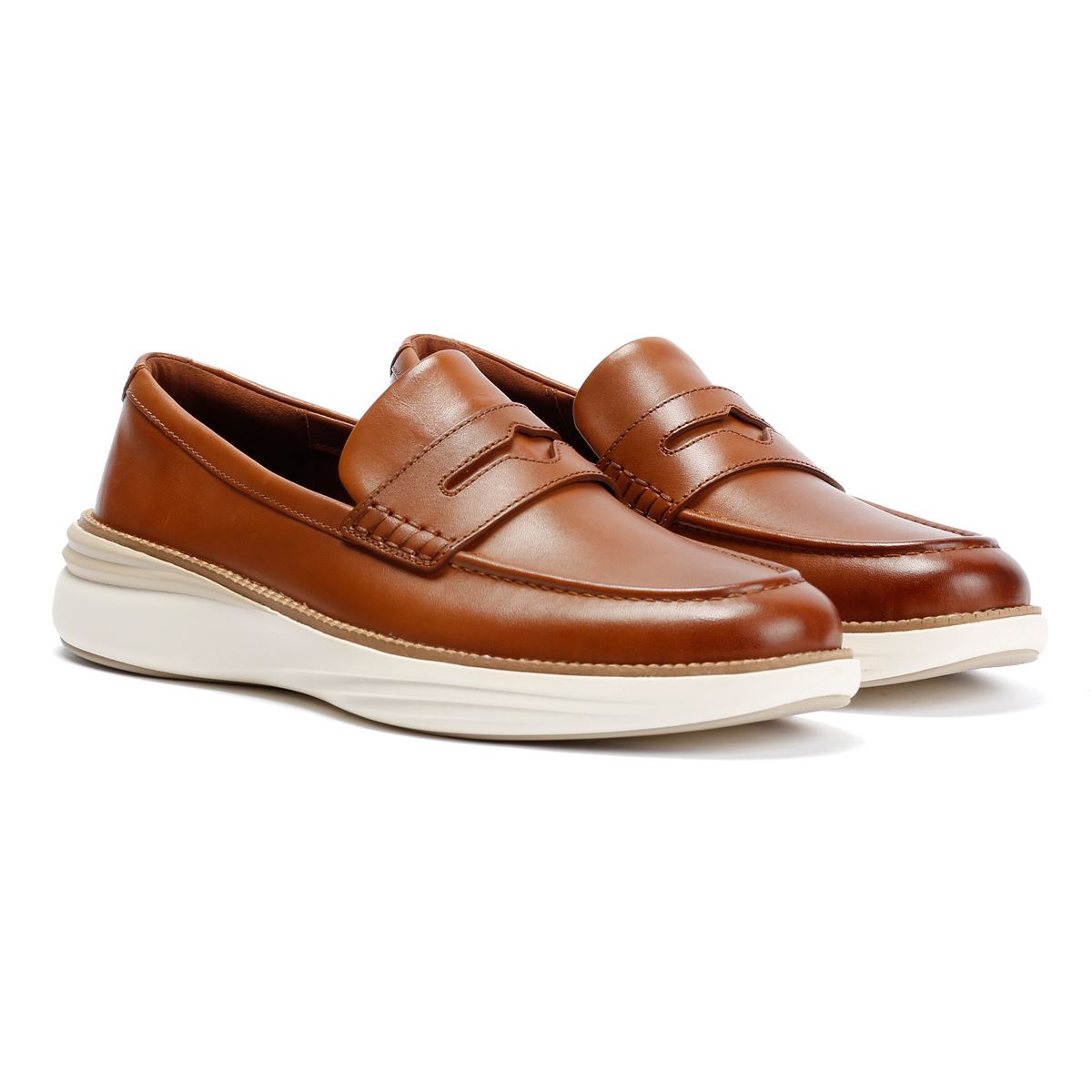 Cole Haan ØriginalGrand Horizon Mocassins En Cuir Marron Pour Hommes