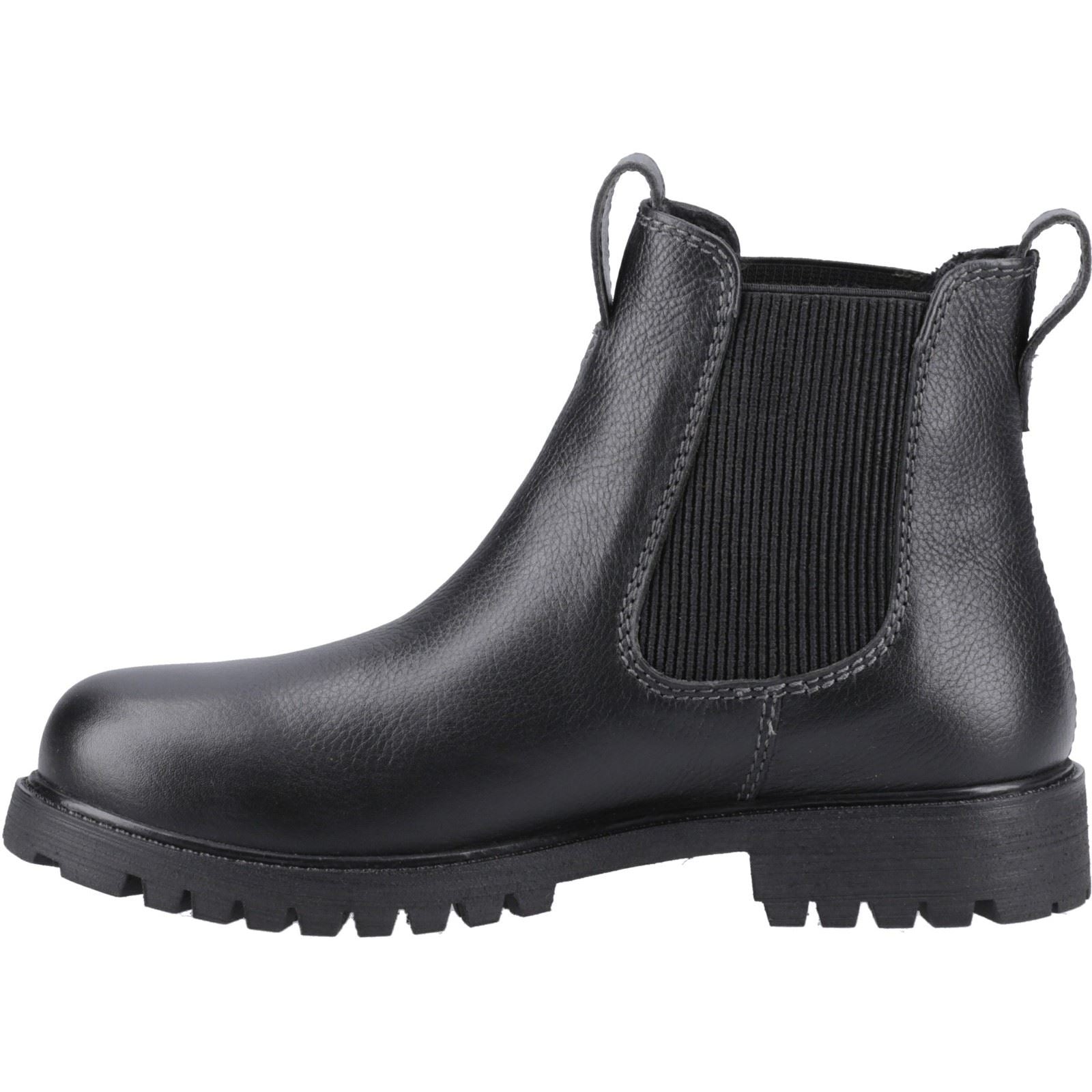 Hush Puppies Wynter Bottes Plates Chelsea Noires En Cuir Pour Femmes