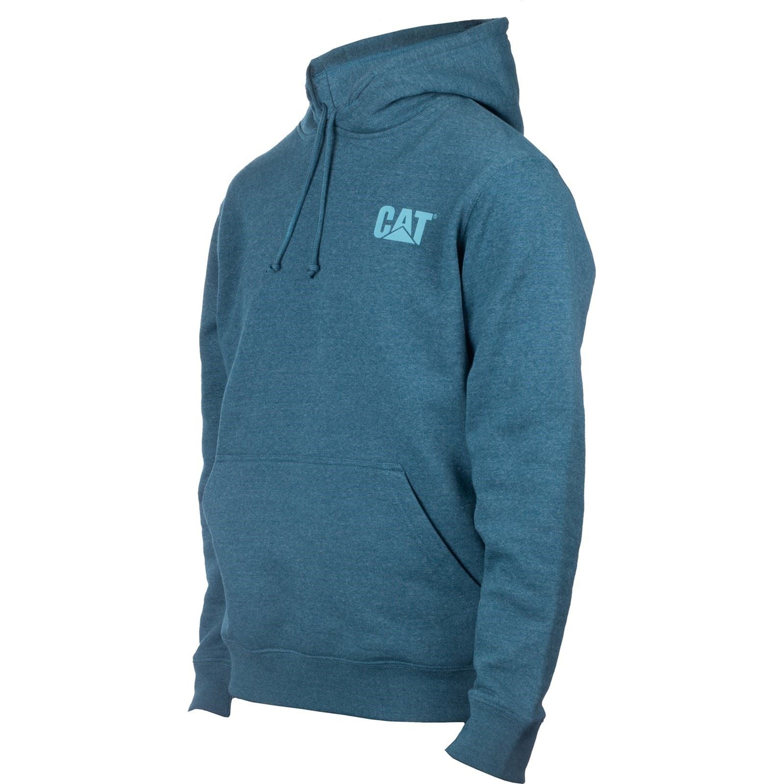 Caterpillar Trademark Banner Sweat À Capuche Bleu En Coton Pour Homme