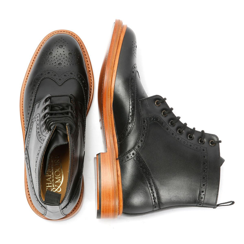 Chapman & Moore Walter Brogue Bottes En Cuir Pour Hommes Marron