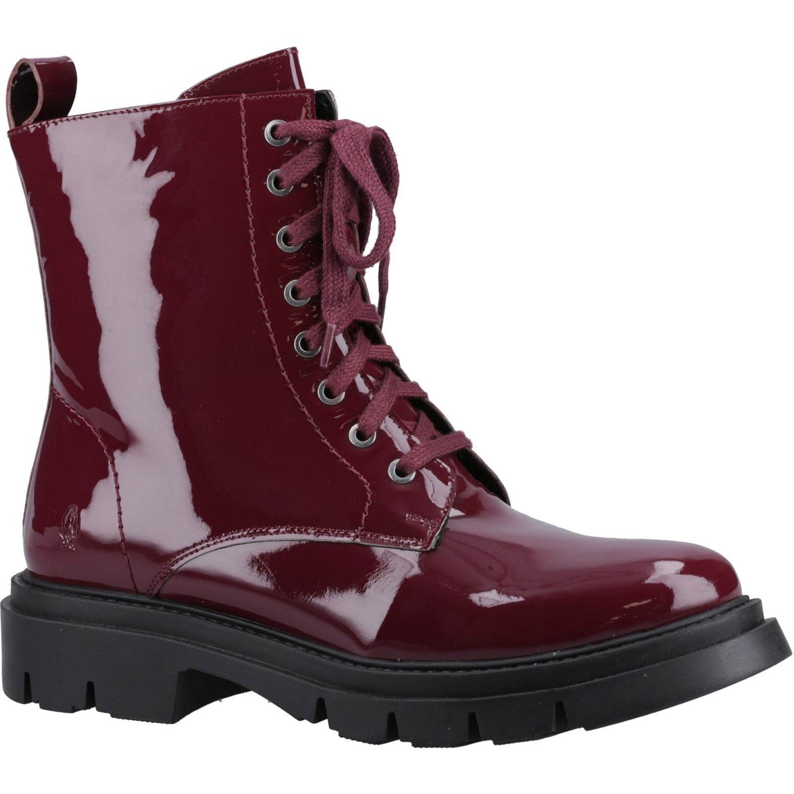 Hush Puppies Rhea Bottes En Cuir Bordeaux Pour Femmes