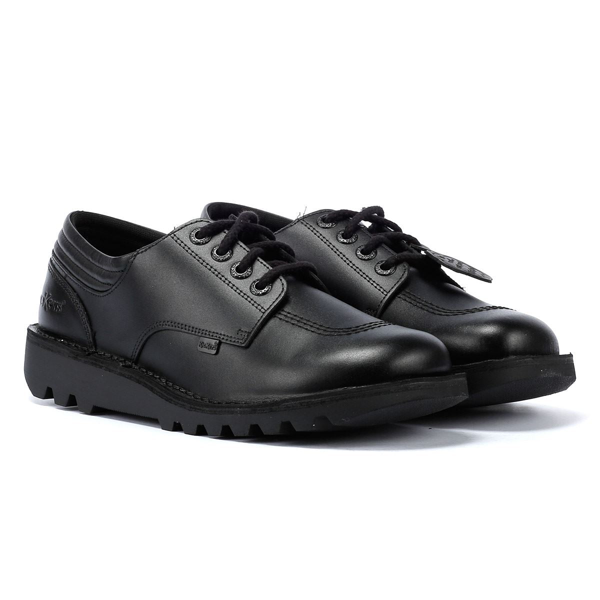 Kickers Kick Lo Padded Chaussures Noires En Cuir Pour Hommes