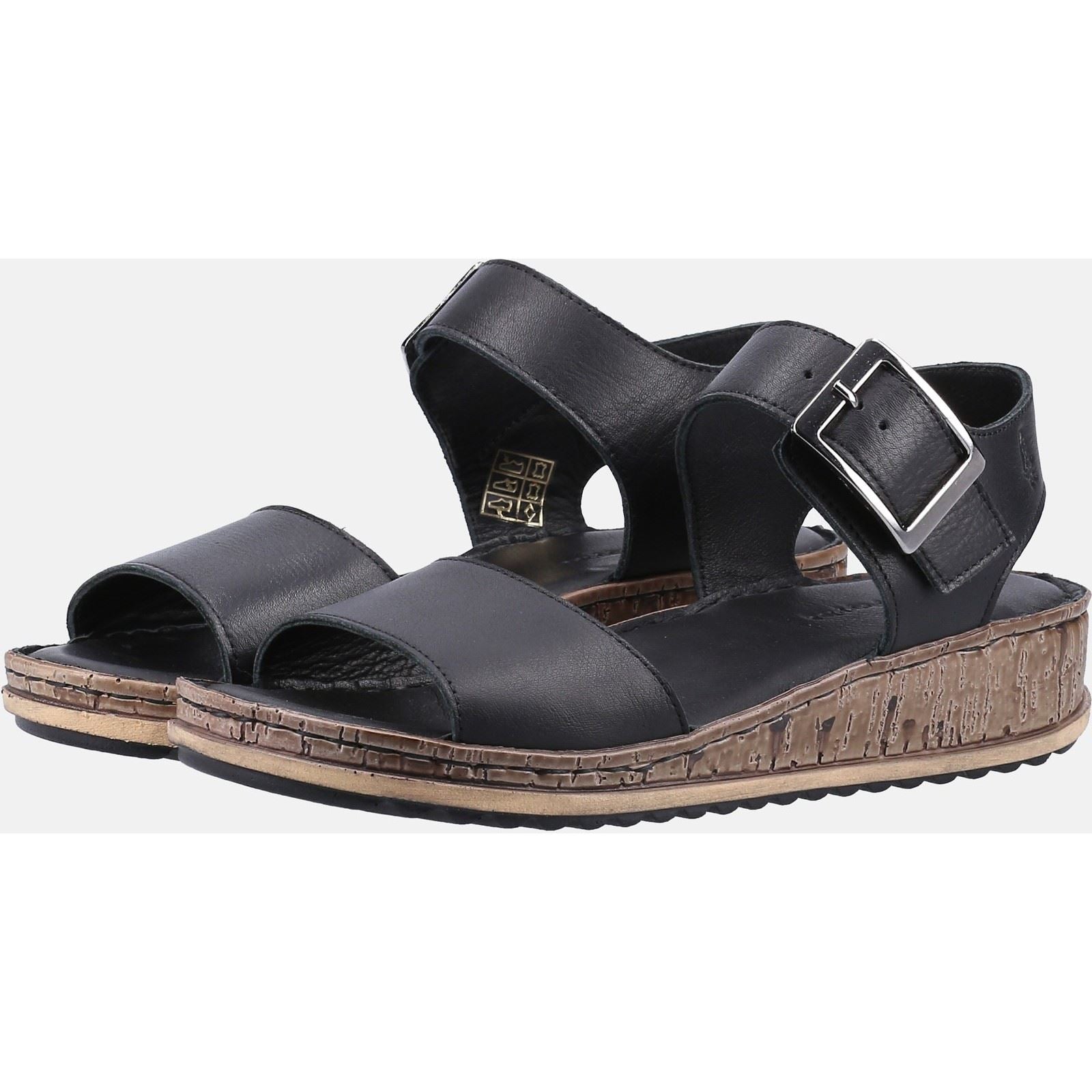 Hush Puppies Ellie Sandales Noires Pour Femmes En Cuir