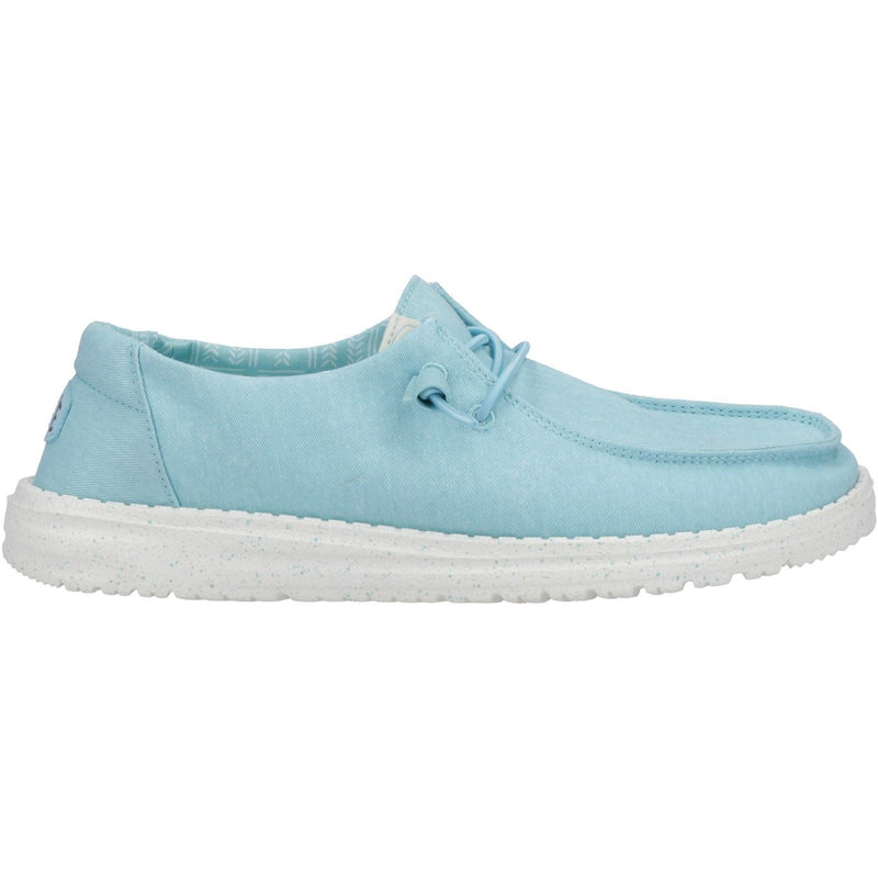 HEYDUDE Wendy Canvas Mocassins Turquoise Pour Femmes En Coton 100%