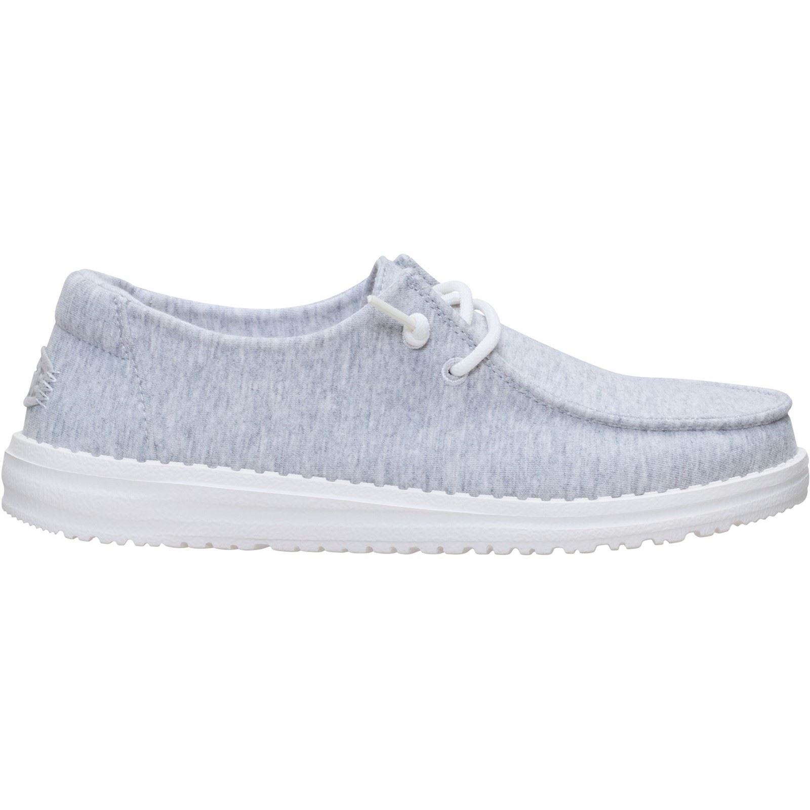 HEYDUDE Wendy Stretch Jersey Mocassins Femmes Gris Clair En Textile