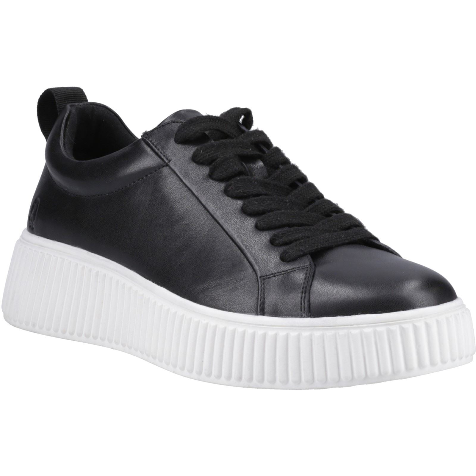 Hush Puppies Harlow Baskets Noires En Cuir Pour Femmes