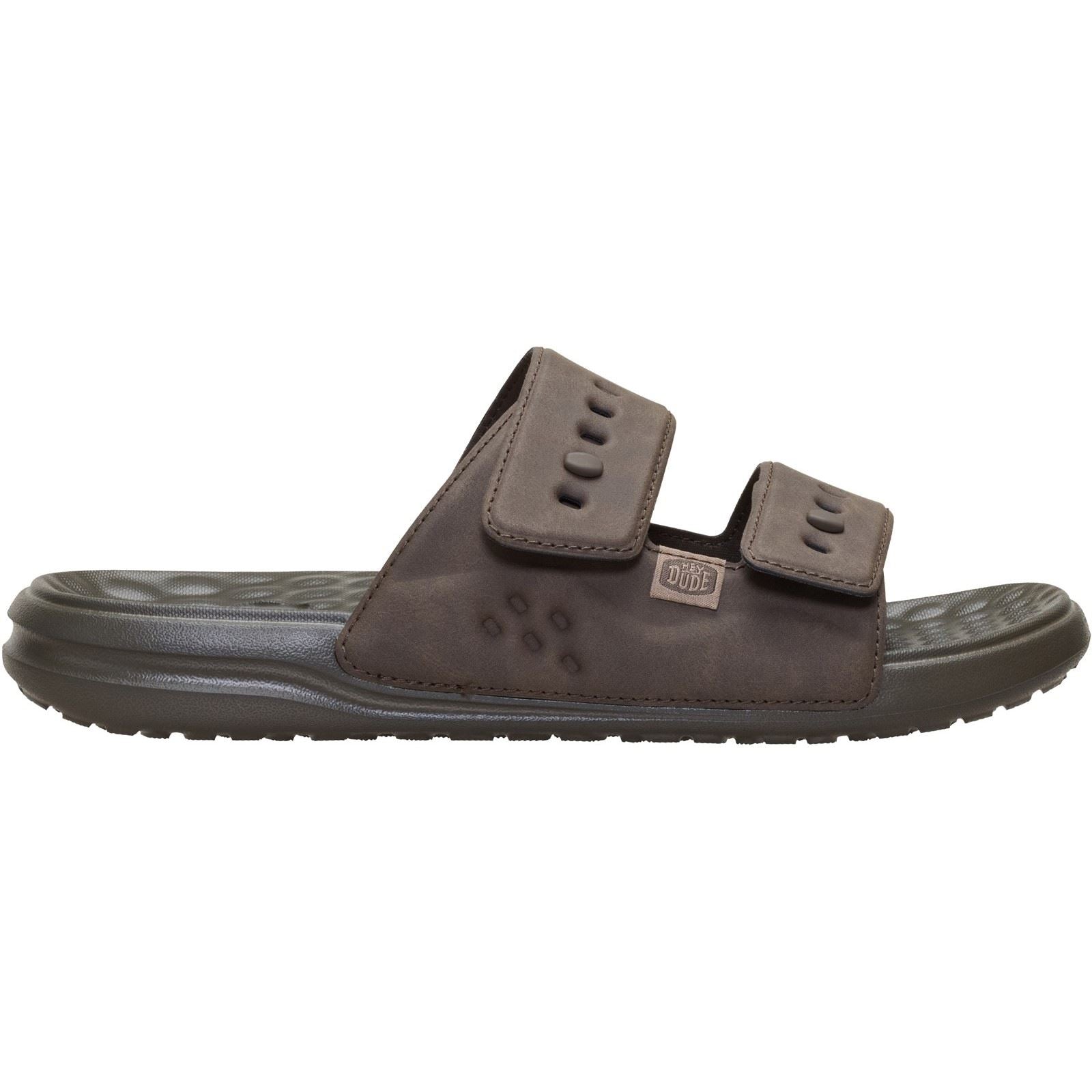 HEYDUDE Wave 2 Strap Sandales Brunes Majeures Pour Hommes En Polyuréthane