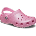 Crocs Classic Glitter Mocassins En Tweed Rose Brillant En Thermoplastique