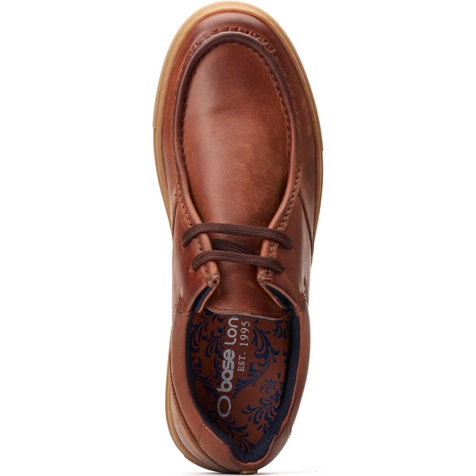 Base London Dalston Chaussons En Cuir Pour Hommes Marron