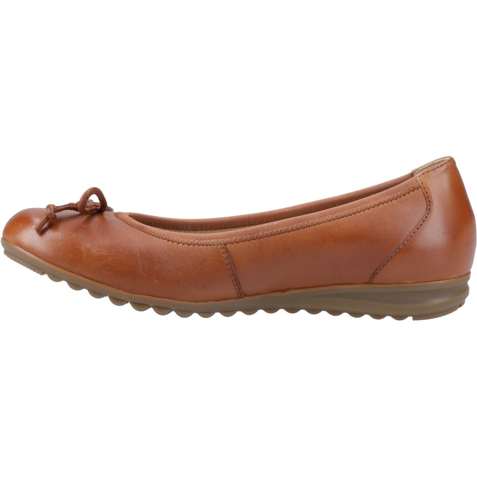 Hush Puppies Lucille Ballons Plats Pour Femmes En Cuir De Couleur Tan