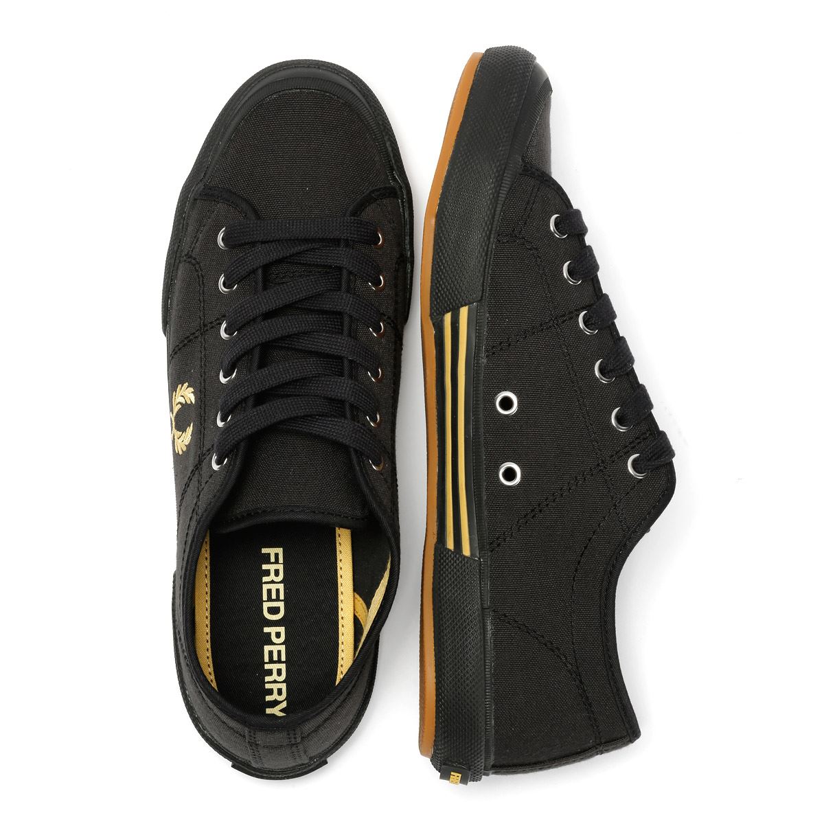Fred Perry B708 Vintage Tennis Baskets Noires En Toile Pour Hommes