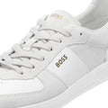 Boss Brandon Baskets Blanches Pour Hommes En Daim