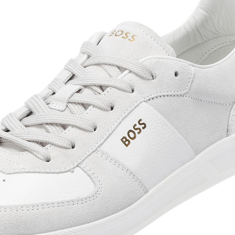 Boss Brandon Baskets Blanches Pour Hommes En Daim