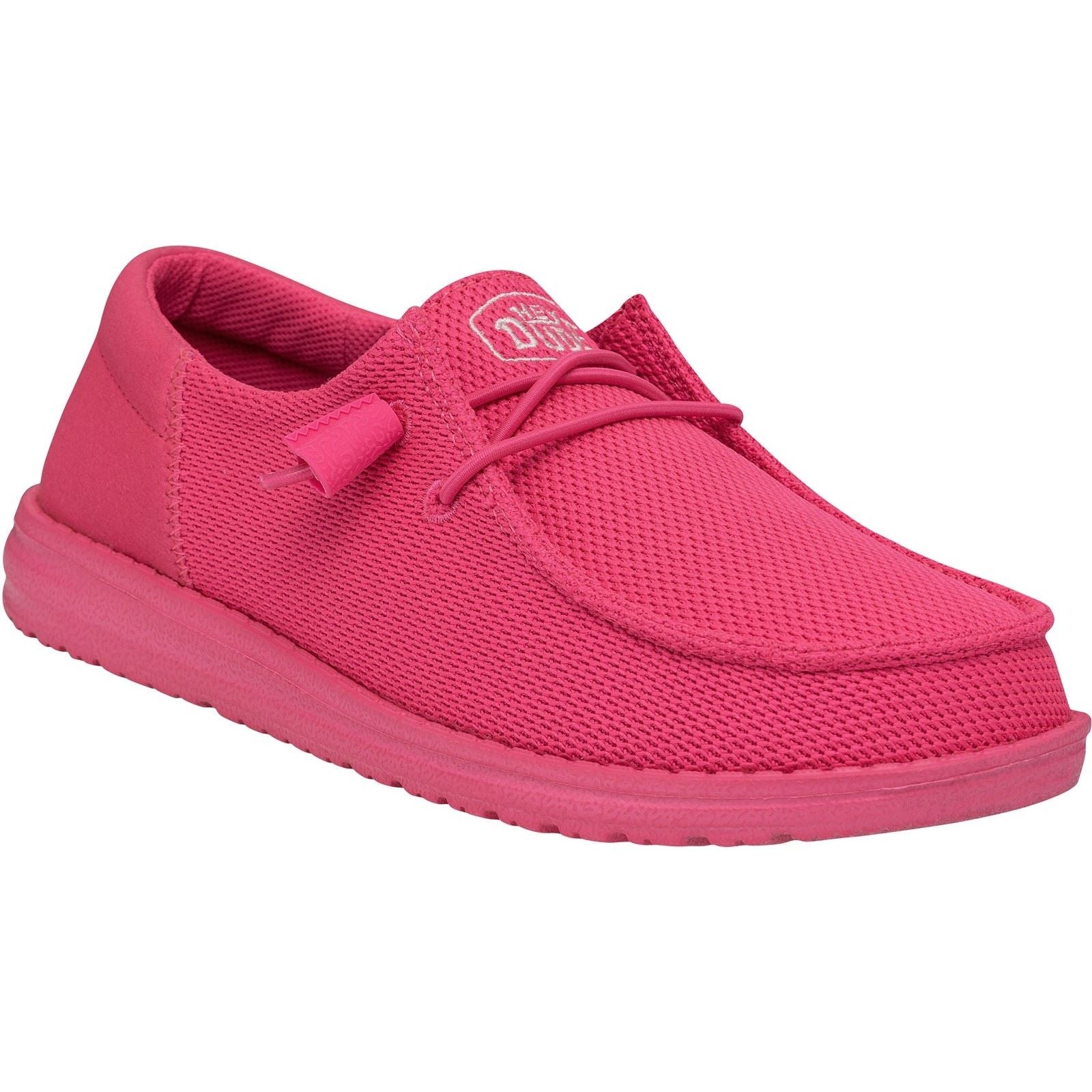 HEYDUDE Wendy Funk Mono Chaussures Mocassins Roses Électriques Pour Femmes En Polyester